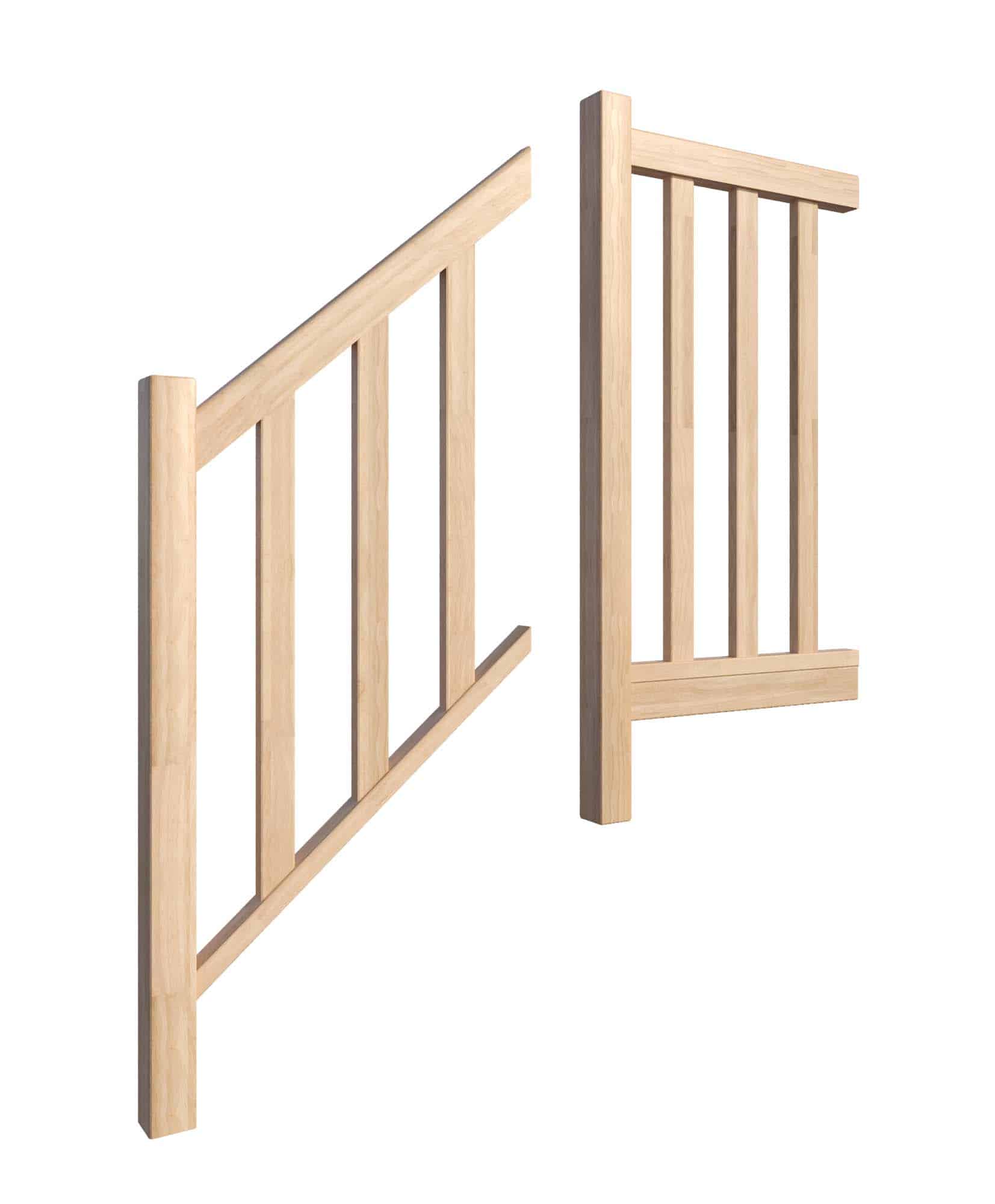rampe et garde-corps poteau bois et balustres bois