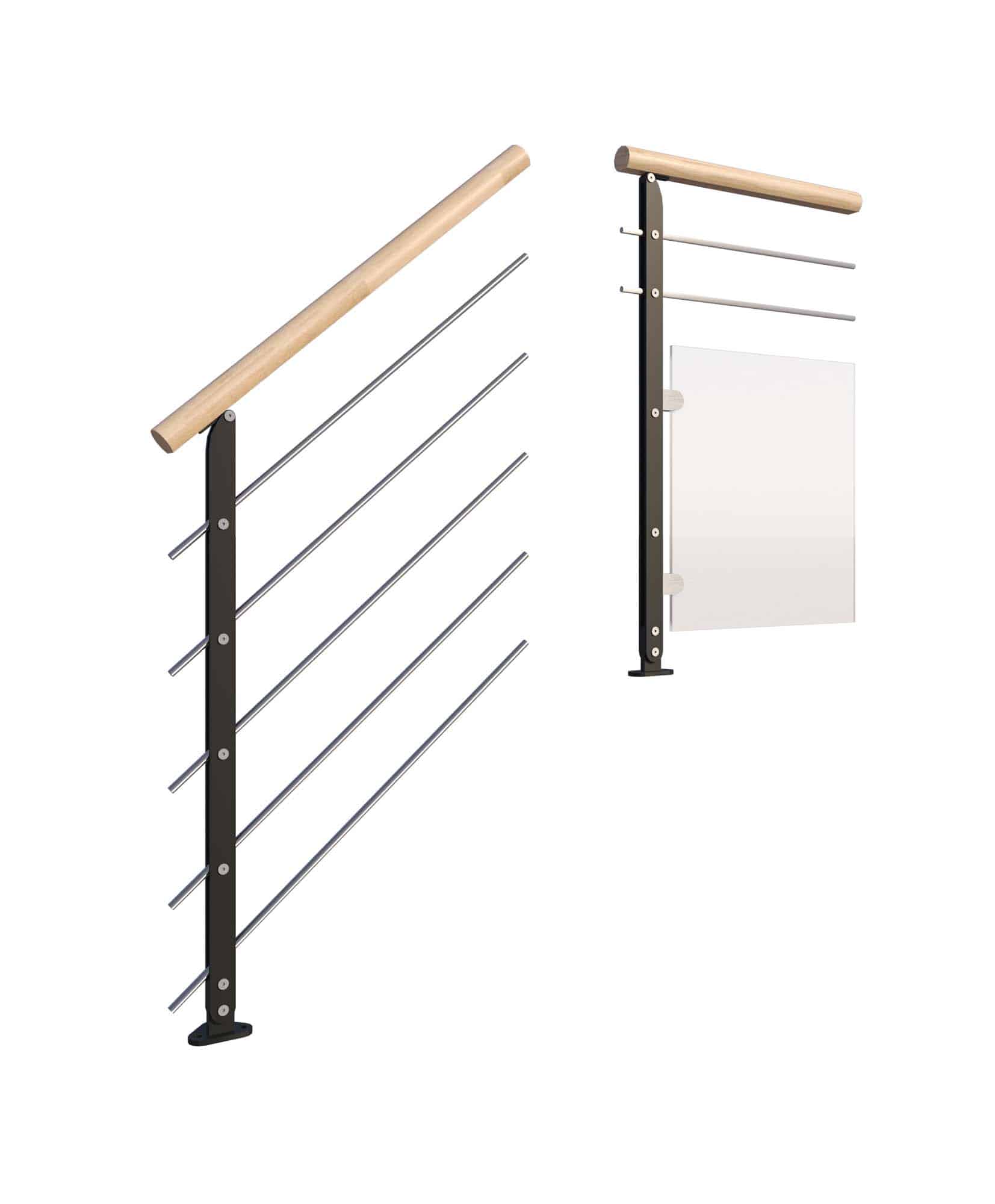 rampe et garde-corps bilame lisses inox