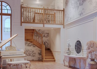 escalier traditionnel vintage balustres bois tournés maison de maitre