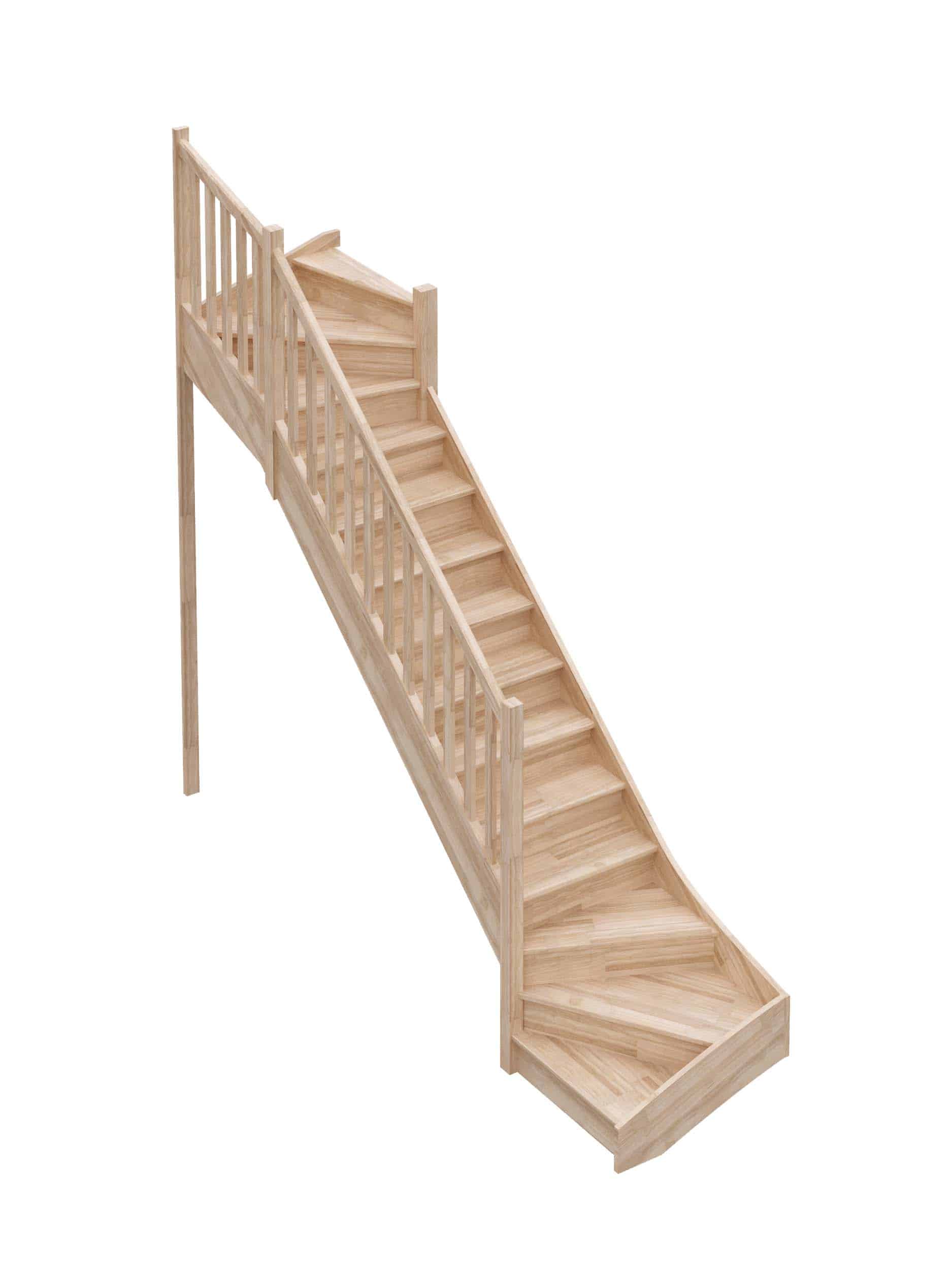 escalier double quart tournant en S
