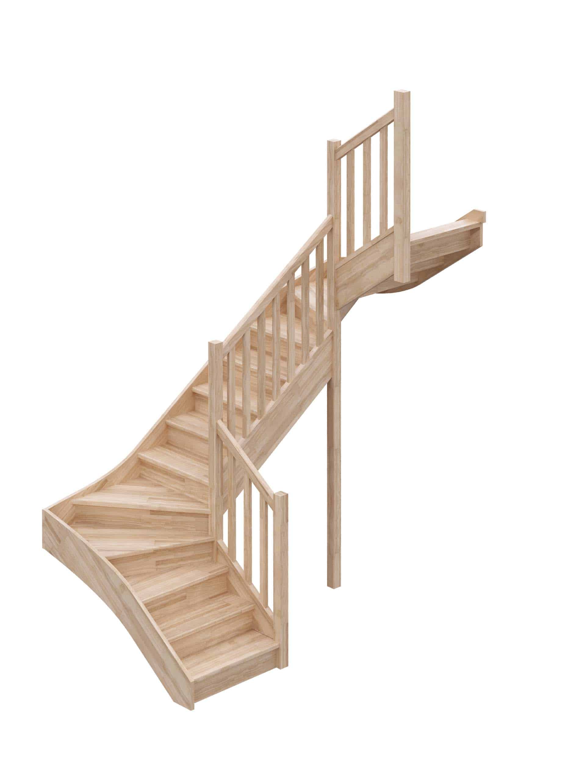escalier double quart tournant