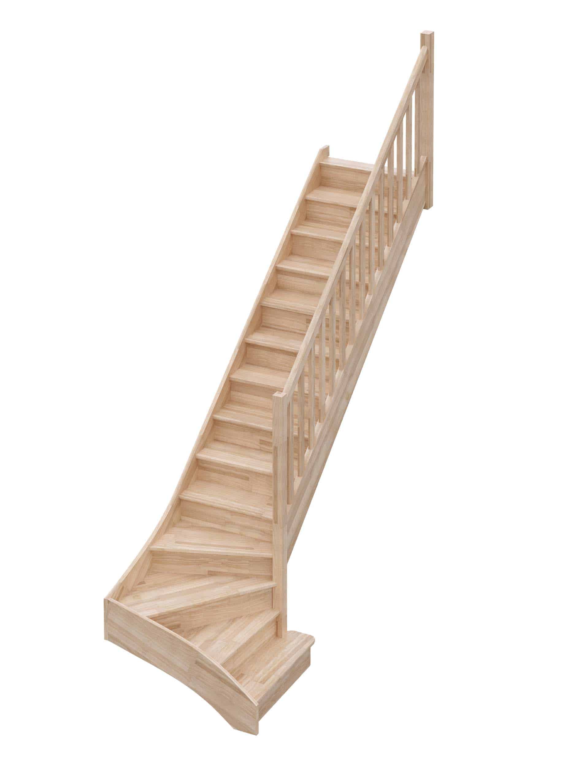 escalier quart tournant bas marche débordante