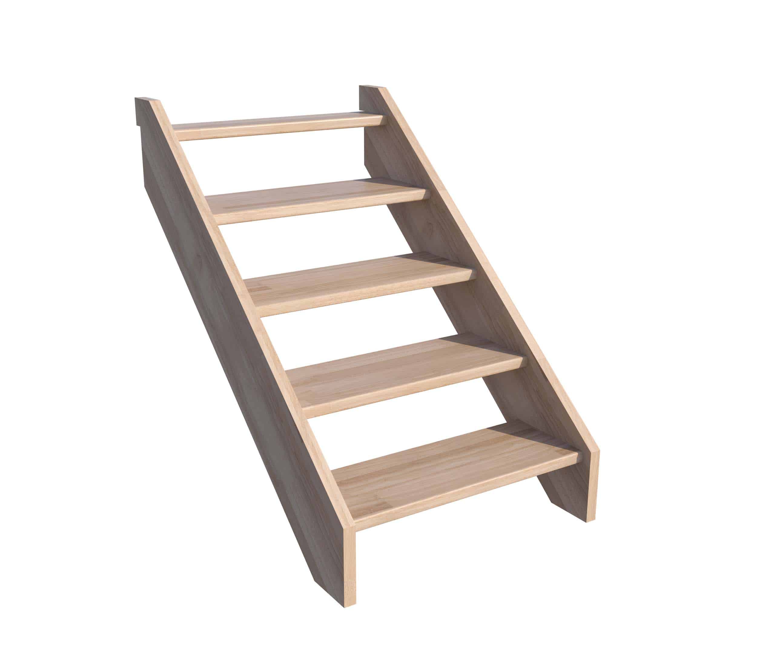escalier à la française limons traditionnels bois sans contremarches